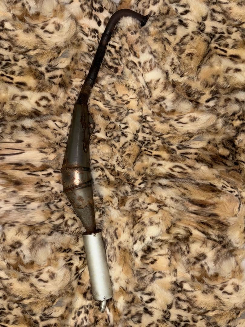 マフラー 排気管 中古 美品 積炭なし シルバー/ブラック 22mm