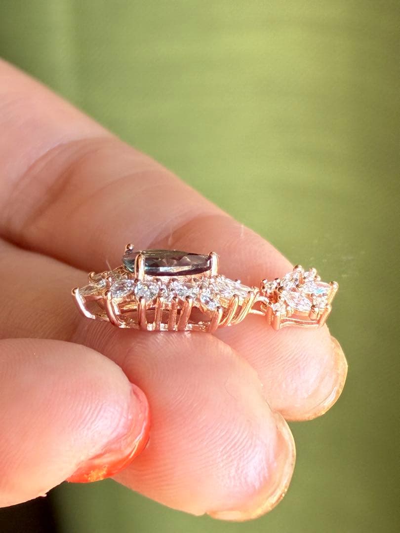 5A✨鮮やか＆艶＆照り＆クリア ブラジル産天然アレキサンドライト925トップ