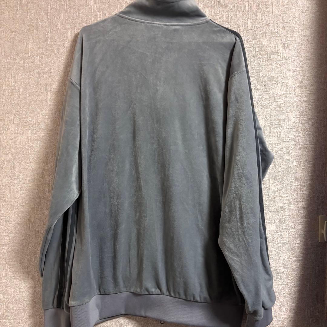 アディダス ベロア トラックジャケット L グレー