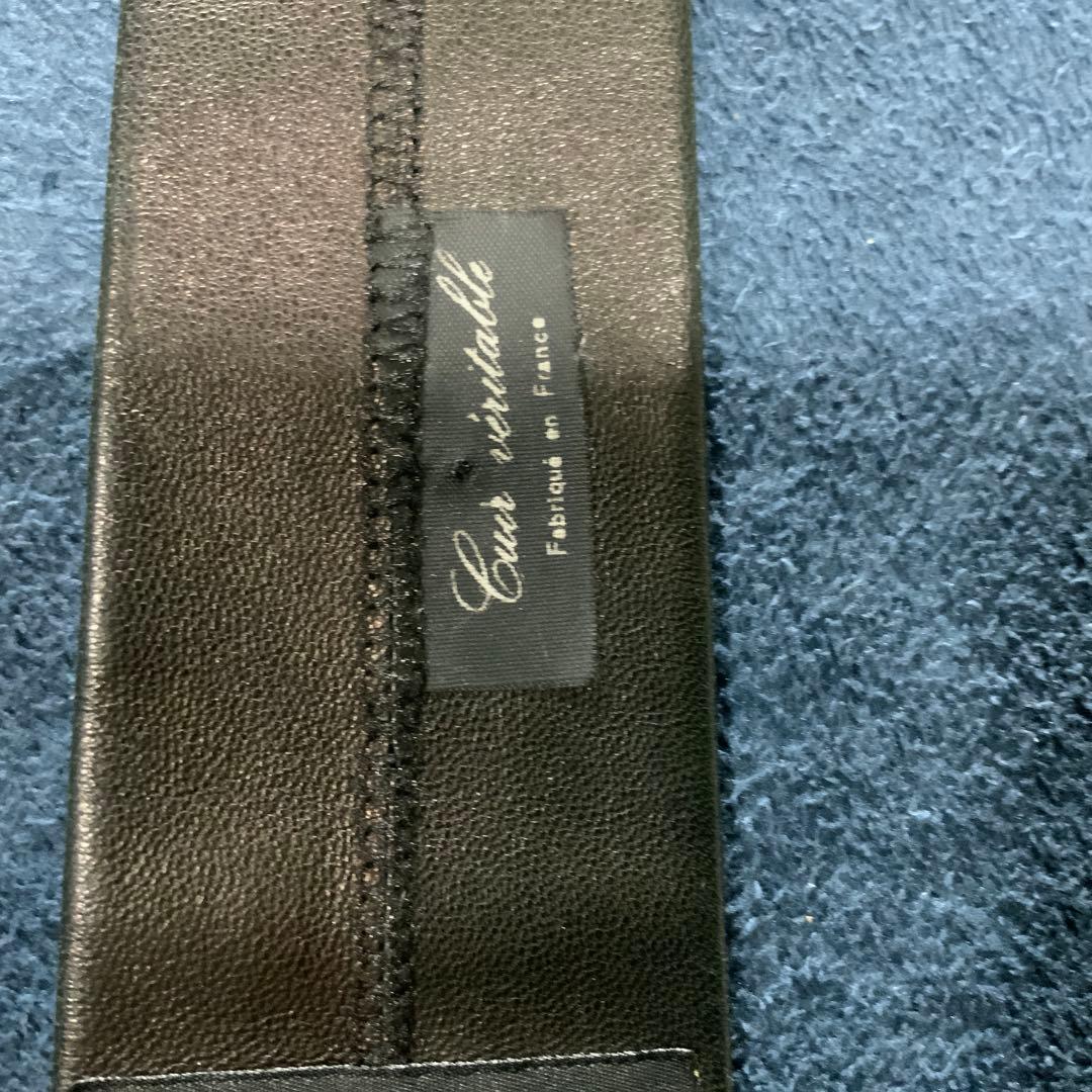 アニエスベー　黒　レザー　ネクタイ