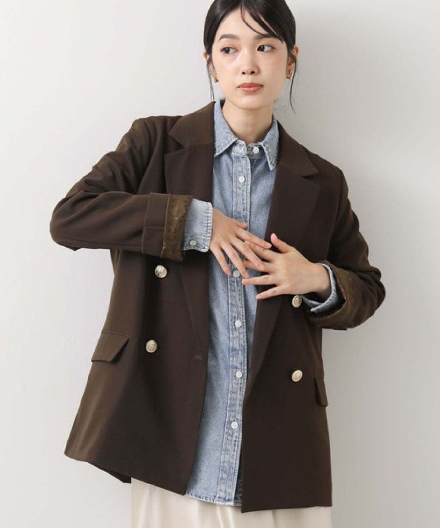 未使用タグ付　グレディブリリアン　ツイルテーラードダブルジャケット　フリーサイズ