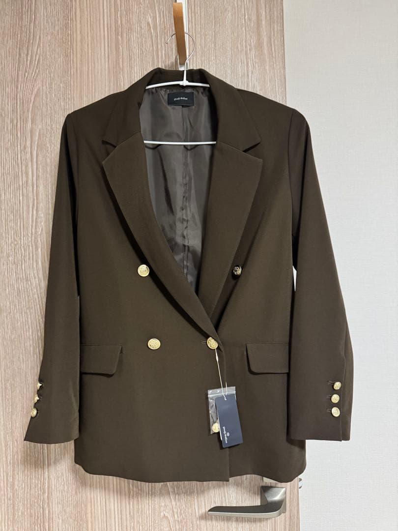 未使用タグ付　グレディブリリアン　ツイルテーラードダブルジャケット　フリーサイズ
