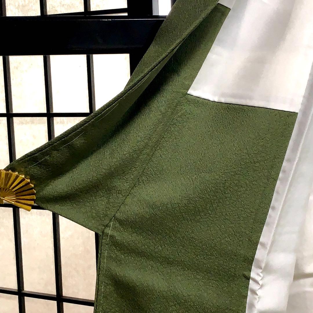 【コロ　】君島一郎　寿光織　色無地　一ツ紋　身丈172.5cm 長身で細身