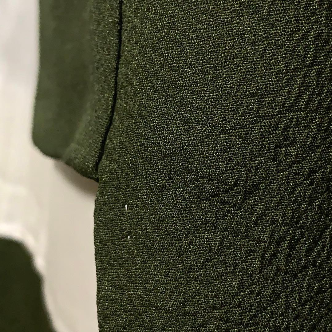 【コロ　】君島一郎　寿光織　色無地　一ツ紋　身丈172.5cm 長身で細身