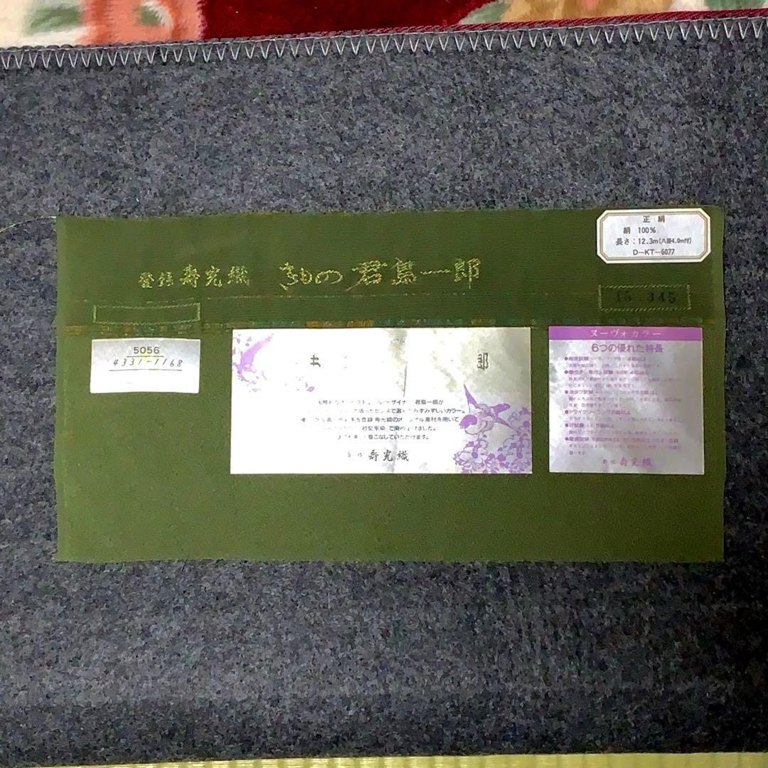 【コロ　】君島一郎　寿光織　色無地　一ツ紋　身丈172.5cm 長身で細身