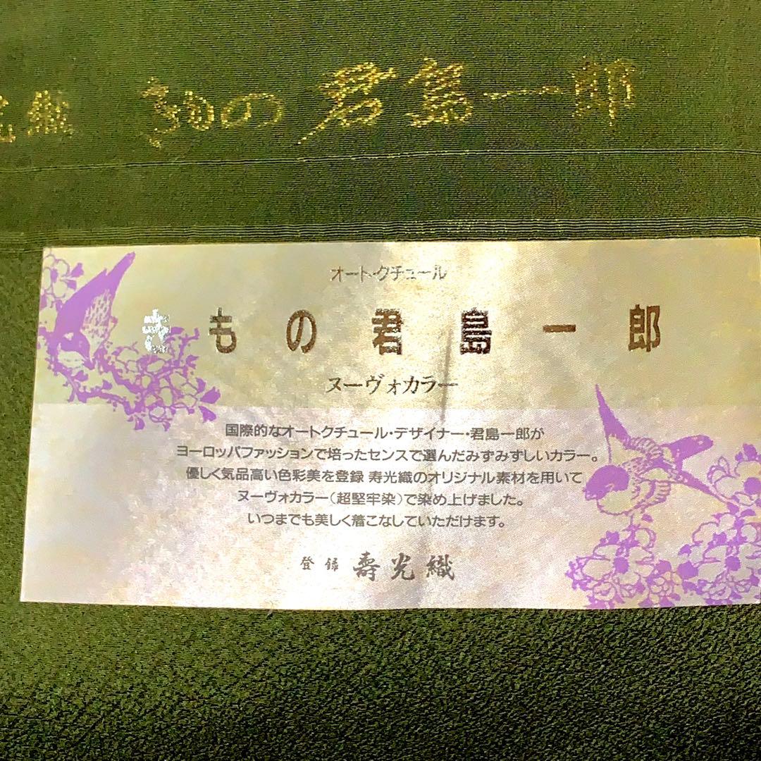 【コロ　】君島一郎　寿光織　色無地　一ツ紋　身丈172.5cm 長身で細身