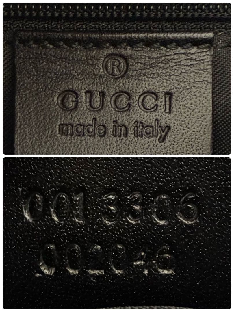 P*e様 グッチ ジャッキー レザー ワンショルダー バッグ 金具 GG 黒 ブ