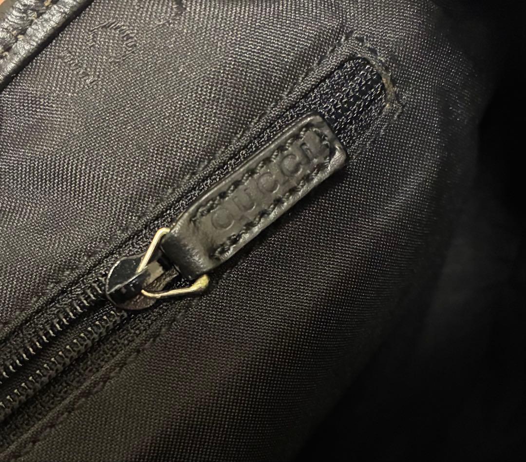 P*e様 グッチ ジャッキー レザー ワンショルダー バッグ 金具 GG 黒 ブ