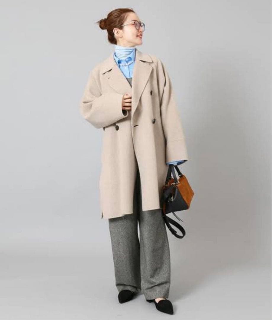 【IENA】 スーパー160ダブルフェイス オーバーコート　38