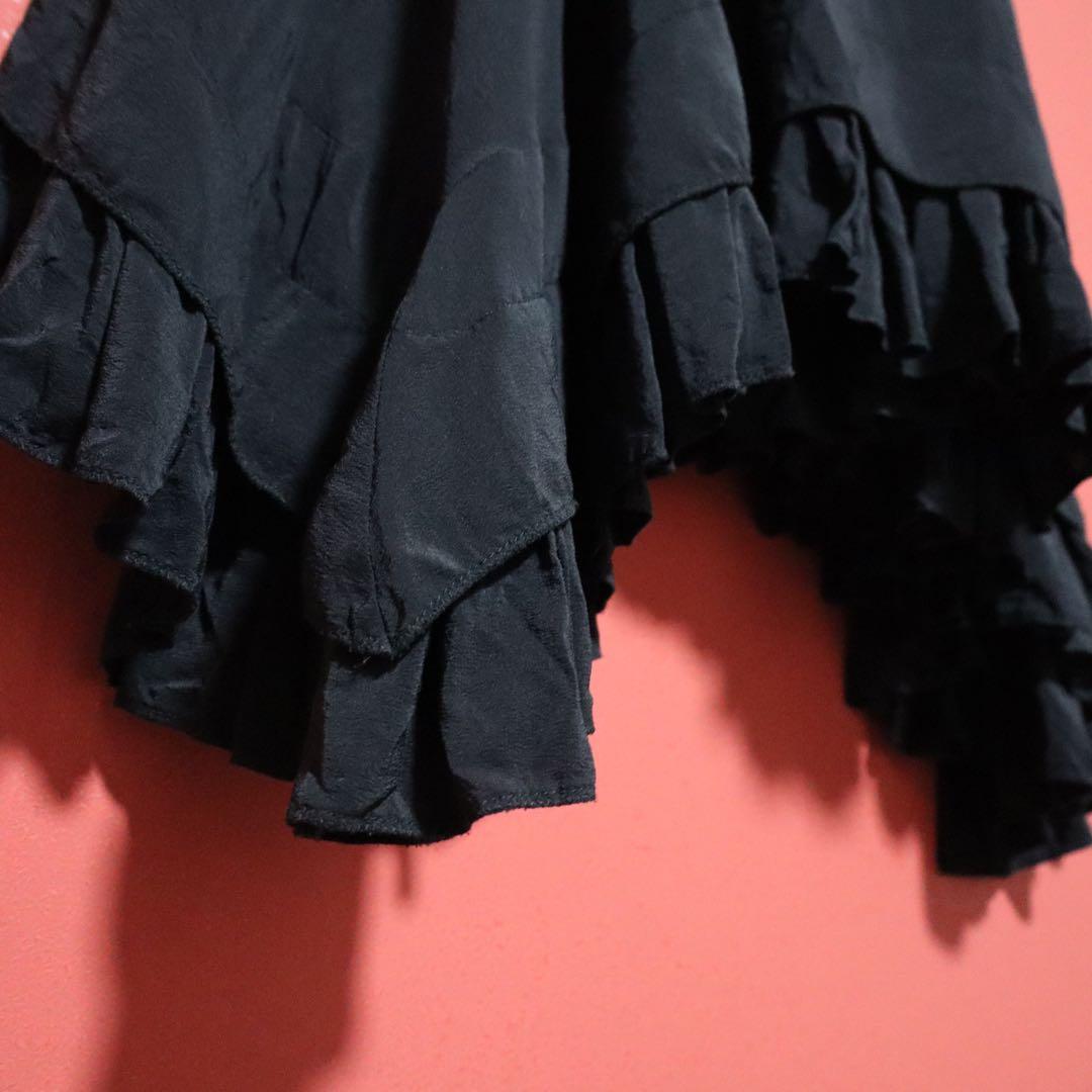 【極美品】BALENCIAGA シルク100％ 変形デザイン ロングワンピース