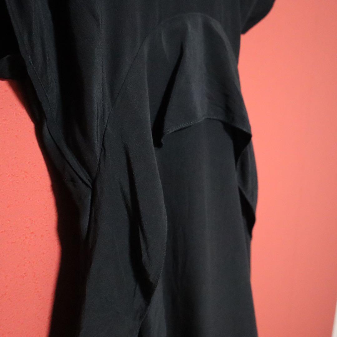 【極美品】BALENCIAGA シルク100％ 変形デザイン ロングワンピース