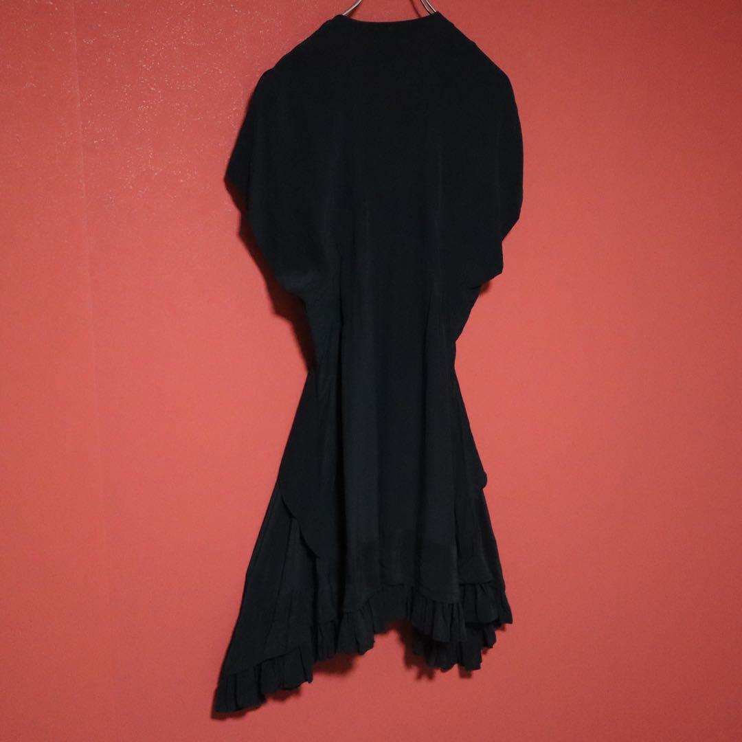 【極美品】BALENCIAGA シルク100％ 変形デザイン ロングワンピース