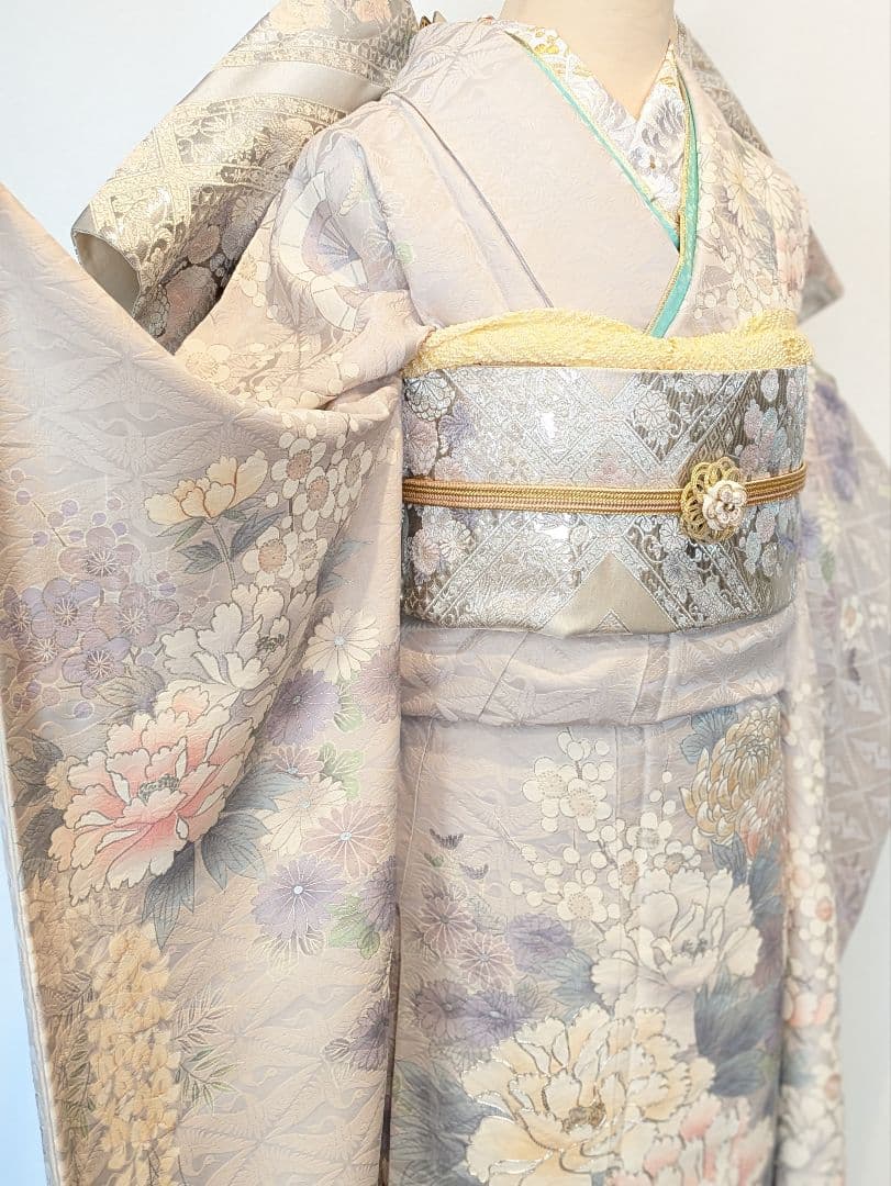 振袖フルセット 身丈162.5裄65 豪華振袖 薄紫 銀彩 正絹 逸品 成人式