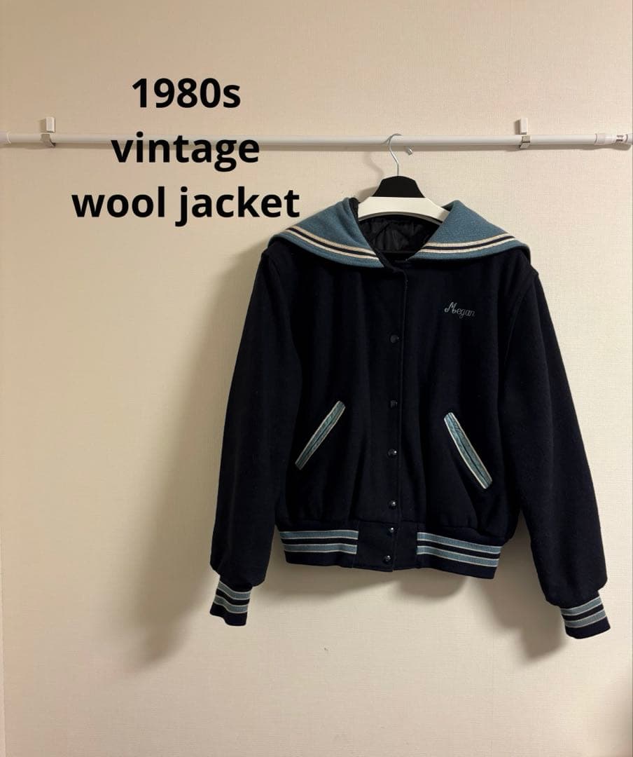 80s USA チアリーダー　ウール　スタジャン　セーラー　刺繍　ビンテージ