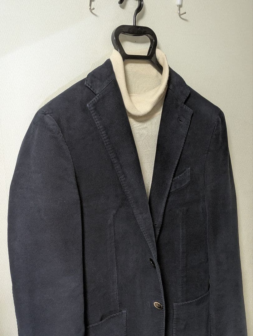 ラルディーニ テーラードジャケット 46 モールスキン 本切羽 ネイビー