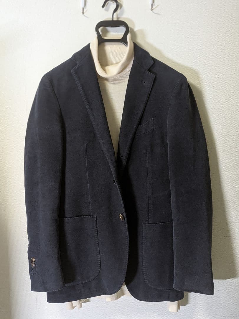 ラルディーニ テーラードジャケット 46 モールスキン 本切羽 ネイビー