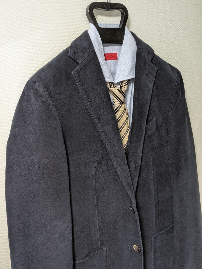 ラルディーニ テーラードジャケット 46 モールスキン 本切羽 ネイビー