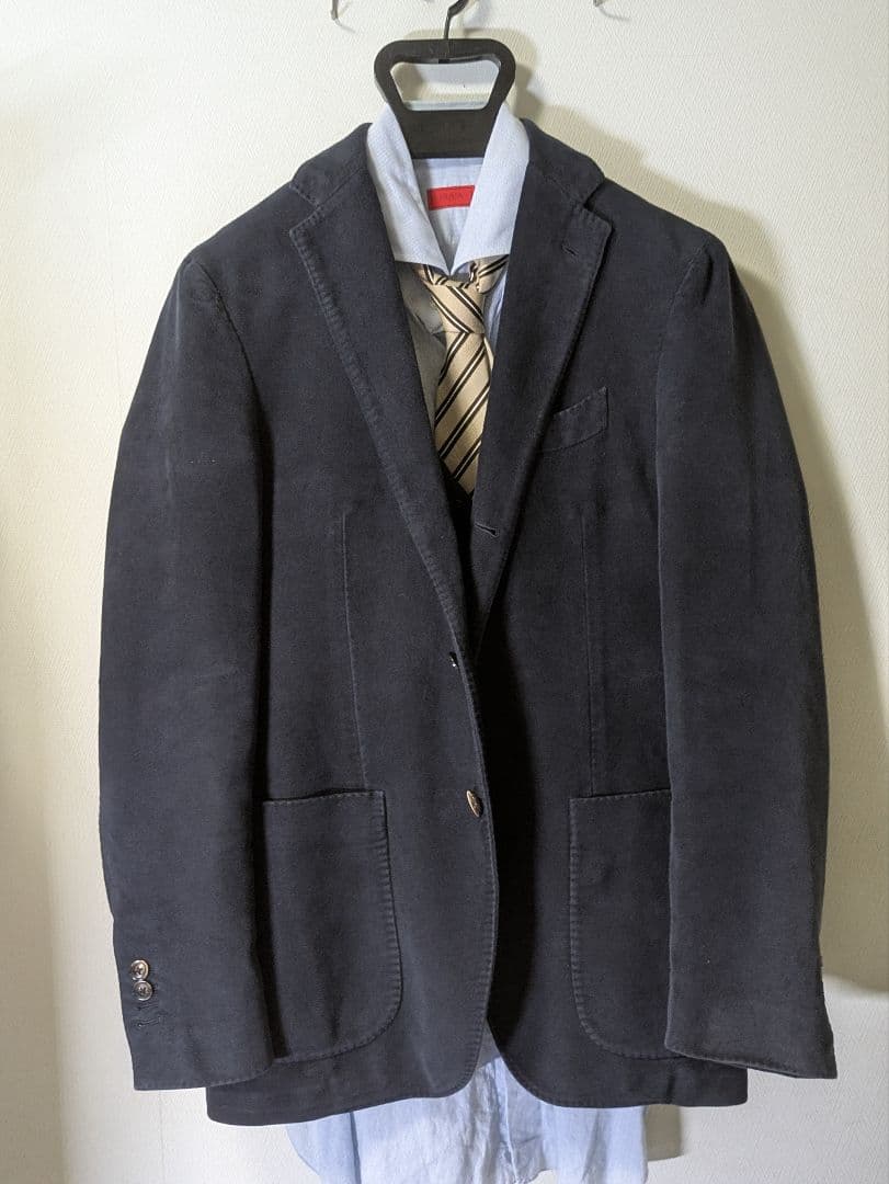 ラルディーニ テーラードジャケット 46 モールスキン 本切羽 ネイビー