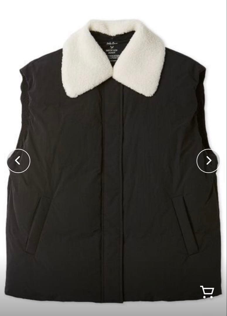 新品 Mila Owen ボア衿リサイクルダウンベスト 黒