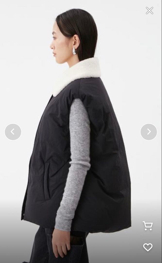 新品 Mila Owen ボア衿リサイクルダウンベスト 黒