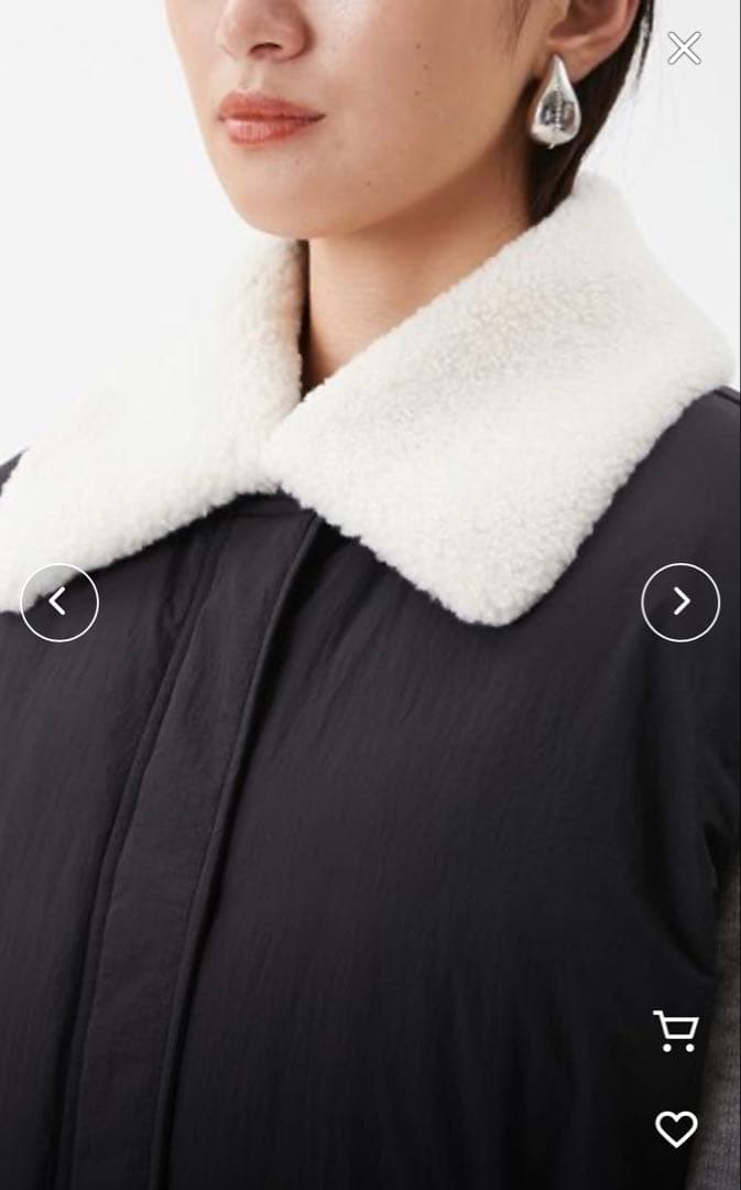 新品 Mila Owen ボア衿リサイクルダウンベスト 黒