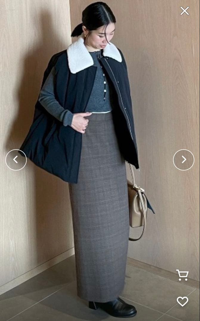 新品 Mila Owen ボア衿リサイクルダウンベスト 黒