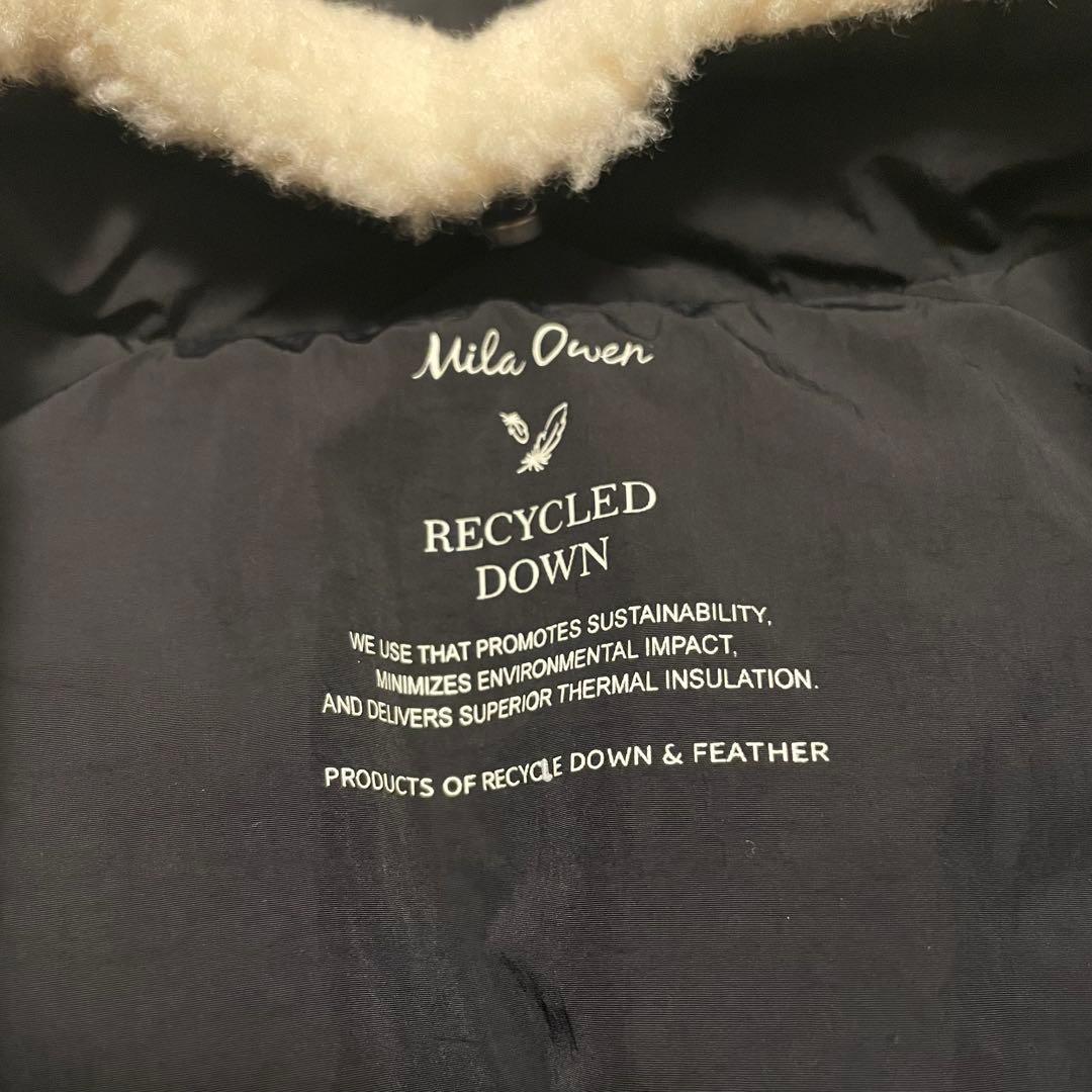 新品 Mila Owen ボア衿リサイクルダウンベスト 黒