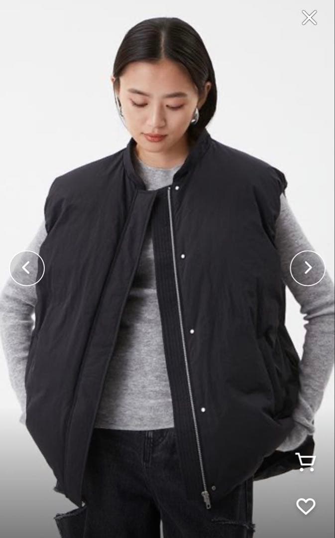 新品 Mila Owen ボア衿リサイクルダウンベスト 黒