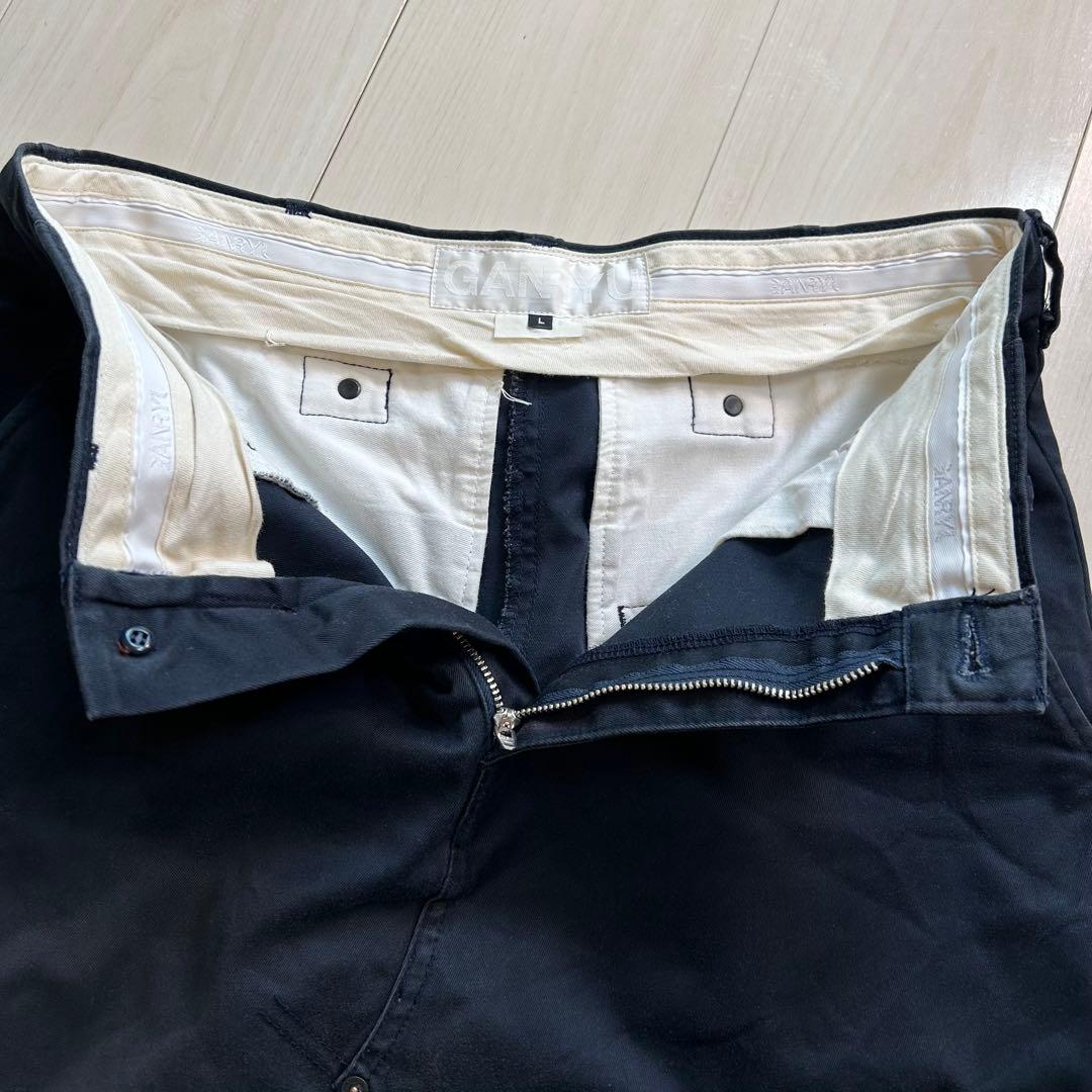 GANRYU ガンリュウ サルエルパンツ チノパン ネイビーL コムデギャルソン