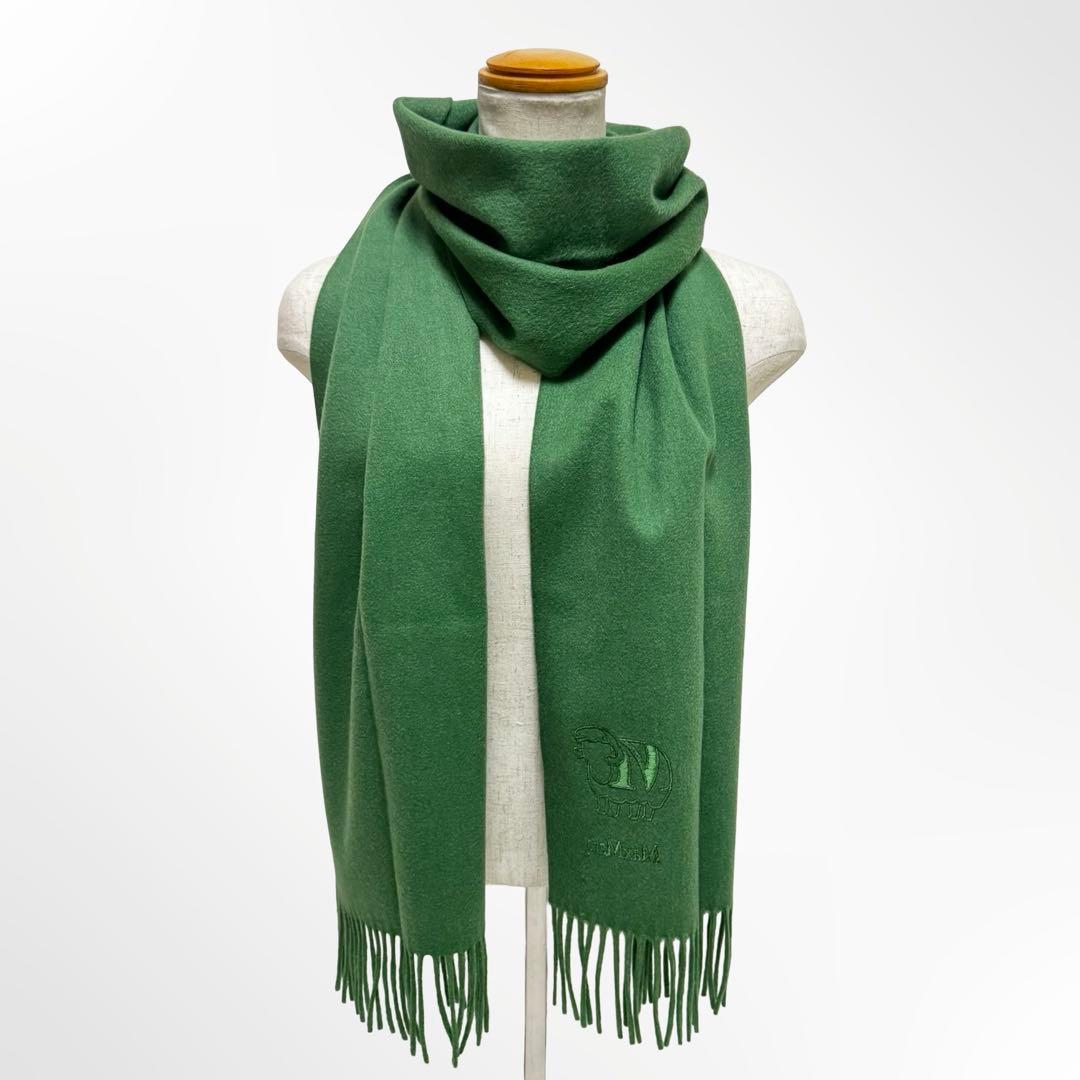 Max Mara マックスマーラ ムートン フリンジ マフラー レディース 緑