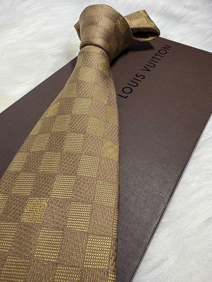 【限定特価】 美品 LOUIS VUITTON ルイヴィトン ネクタイ ダミエ