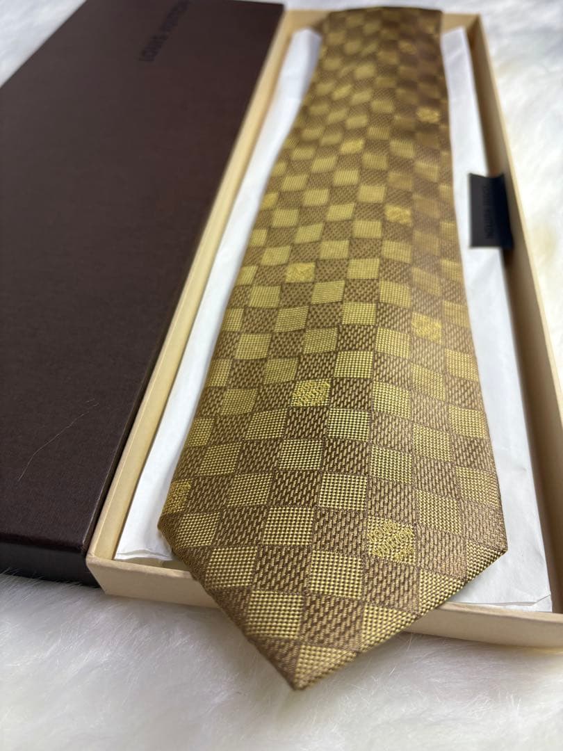 【限定特価】 美品 LOUIS VUITTON ルイヴィトン ネクタイ ダミエ
