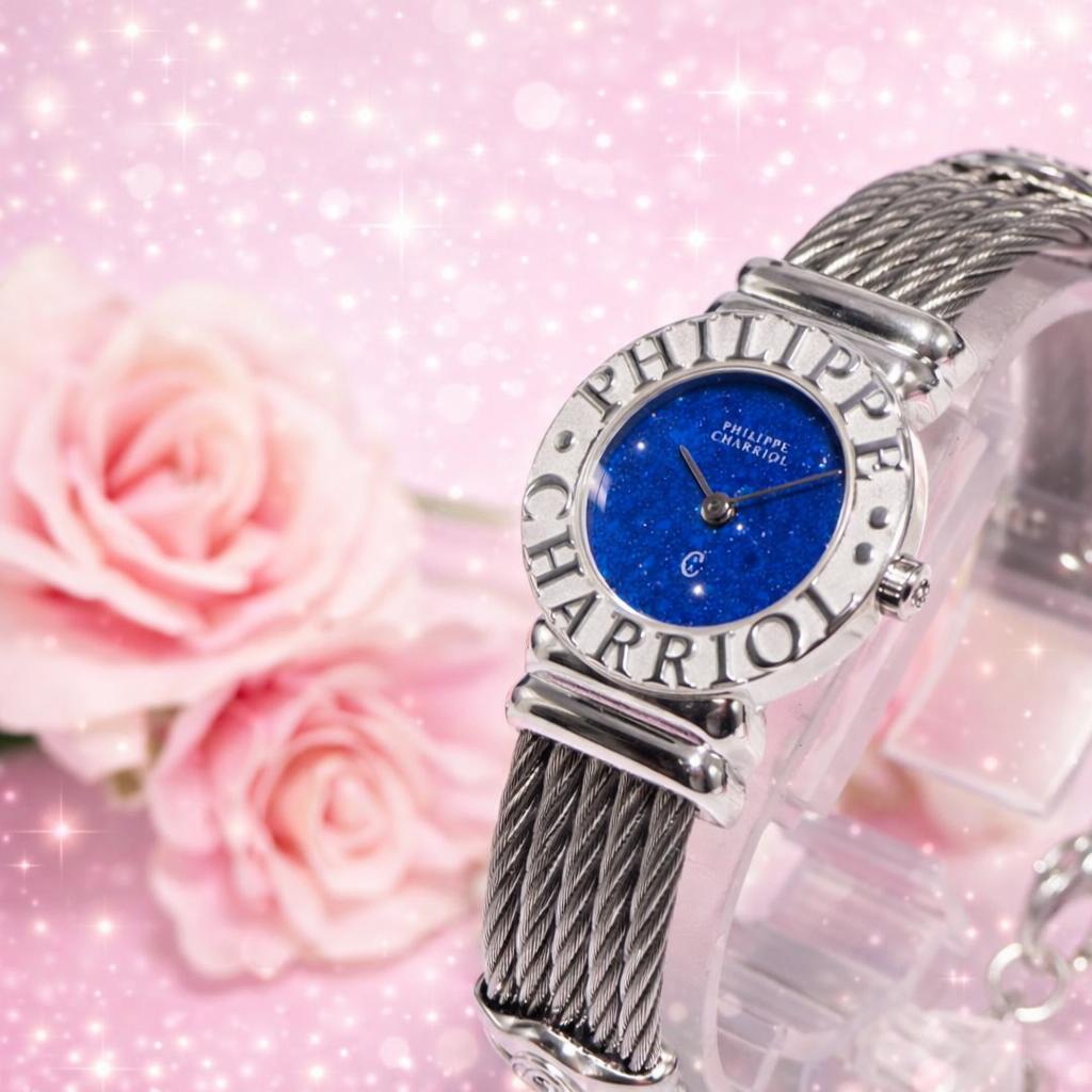 美品 シャリオール CHARRIOL サントロペ ラメ文字盤 腕時計 F966