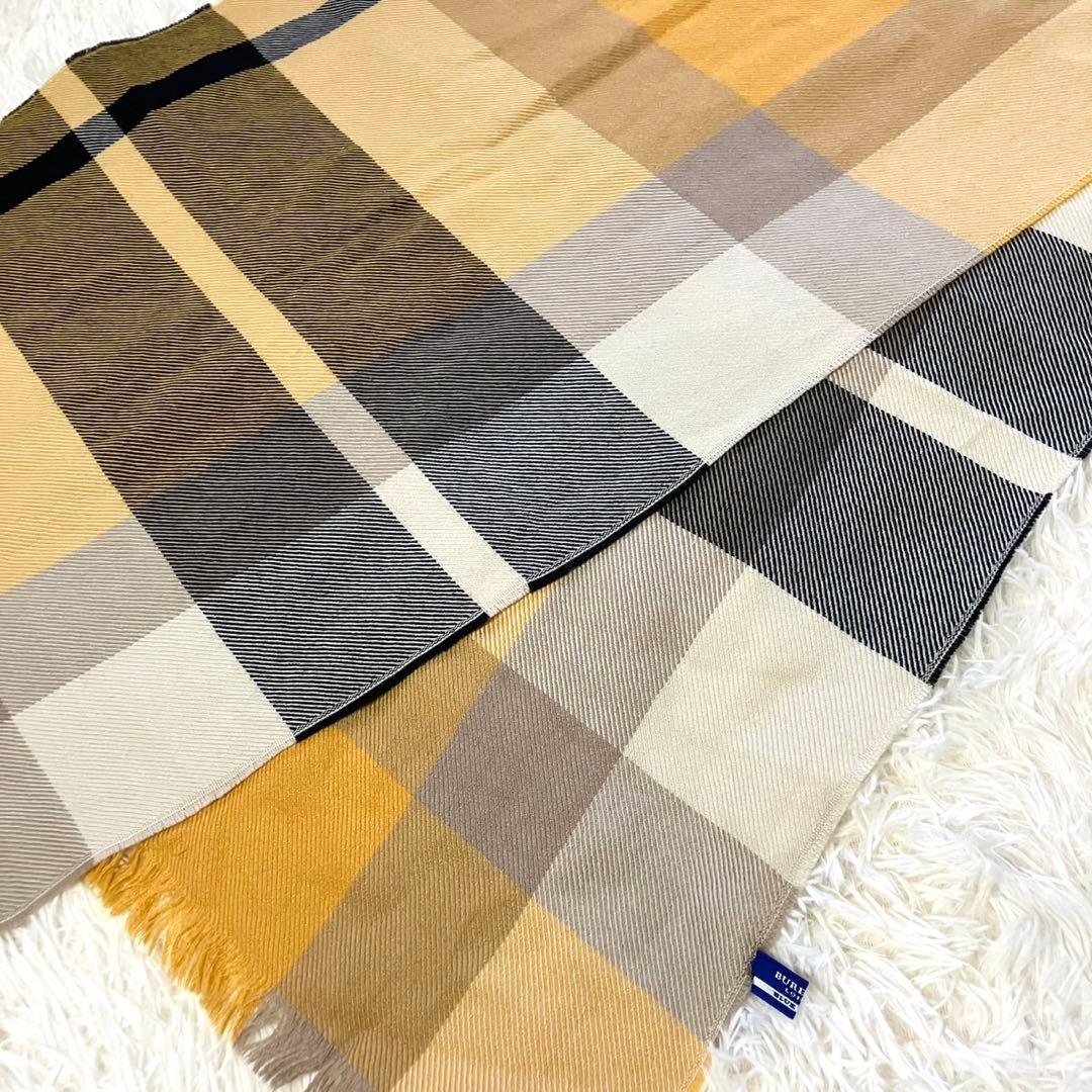 BURBERRY BLUE LABEL マフラー　ロゴ刺繍　ノバチェック