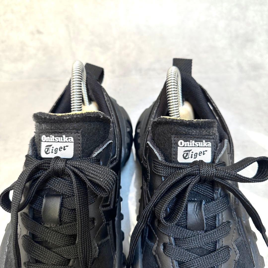 美品オニツカタイガー DENTIGRE LS 24.5 黒 オールブラック 厚底