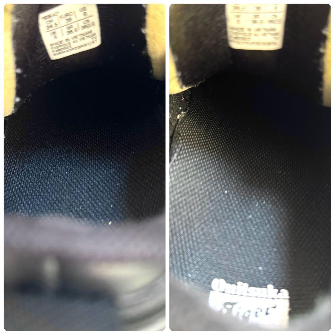 美品オニツカタイガー DENTIGRE LS 24.5 黒 オールブラック 厚底