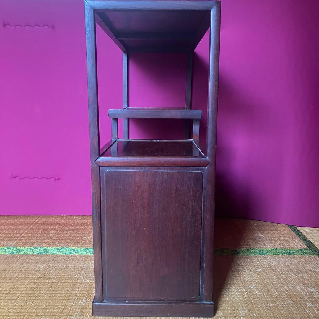 茶箪笥 木製オープンシェルフ ダークブラウン