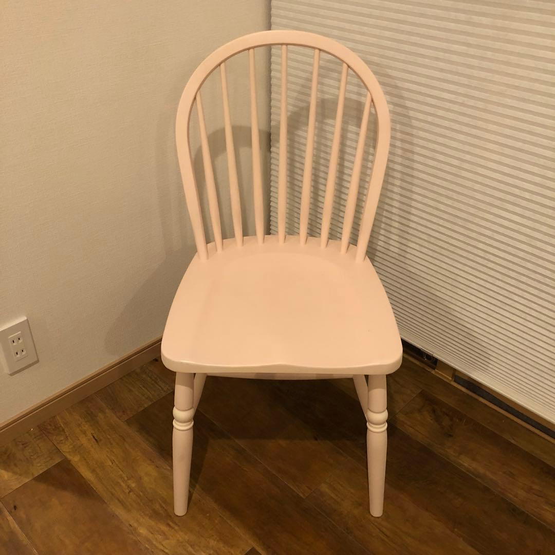 Francfranc アルパチェアセット木製ダイニングチェア グレー&ピンク2脚