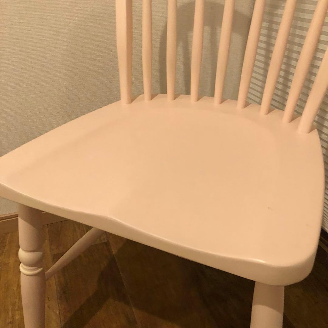 Francfranc アルパチェアセット木製ダイニングチェア グレー&ピンク2脚