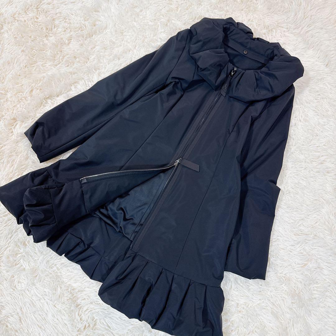 極美品　フォクシー　エレガントコート　ロングコート　フリル　フレア　38