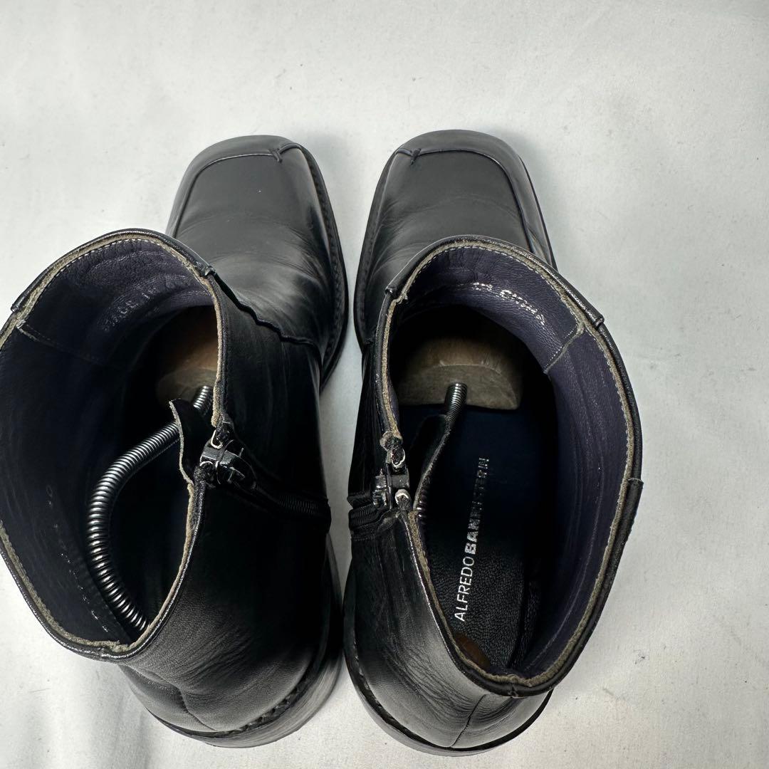 alfredobannister スクエアトゥ サイドジップ ヒールブーツ