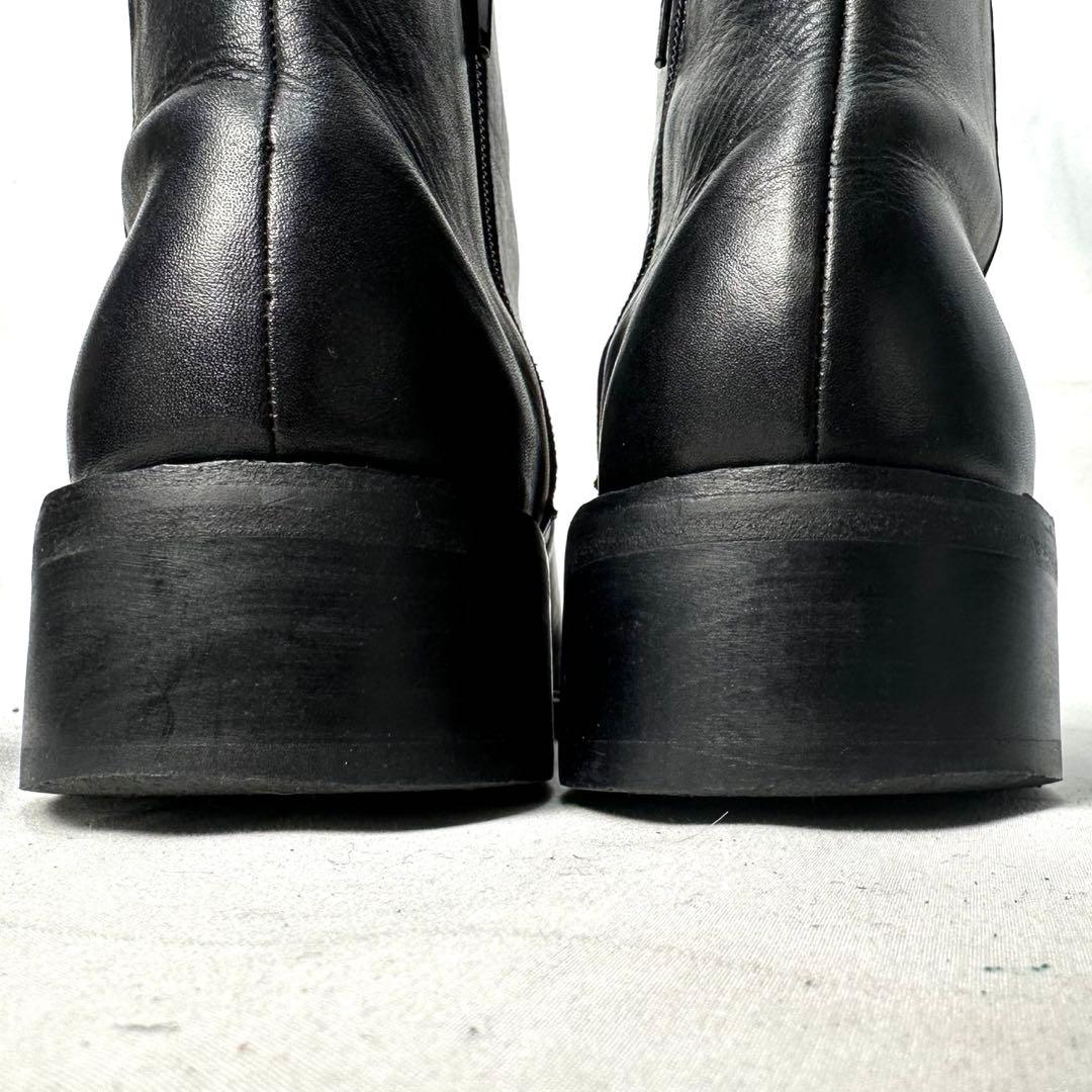 alfredobannister スクエアトゥ サイドジップ ヒールブーツ