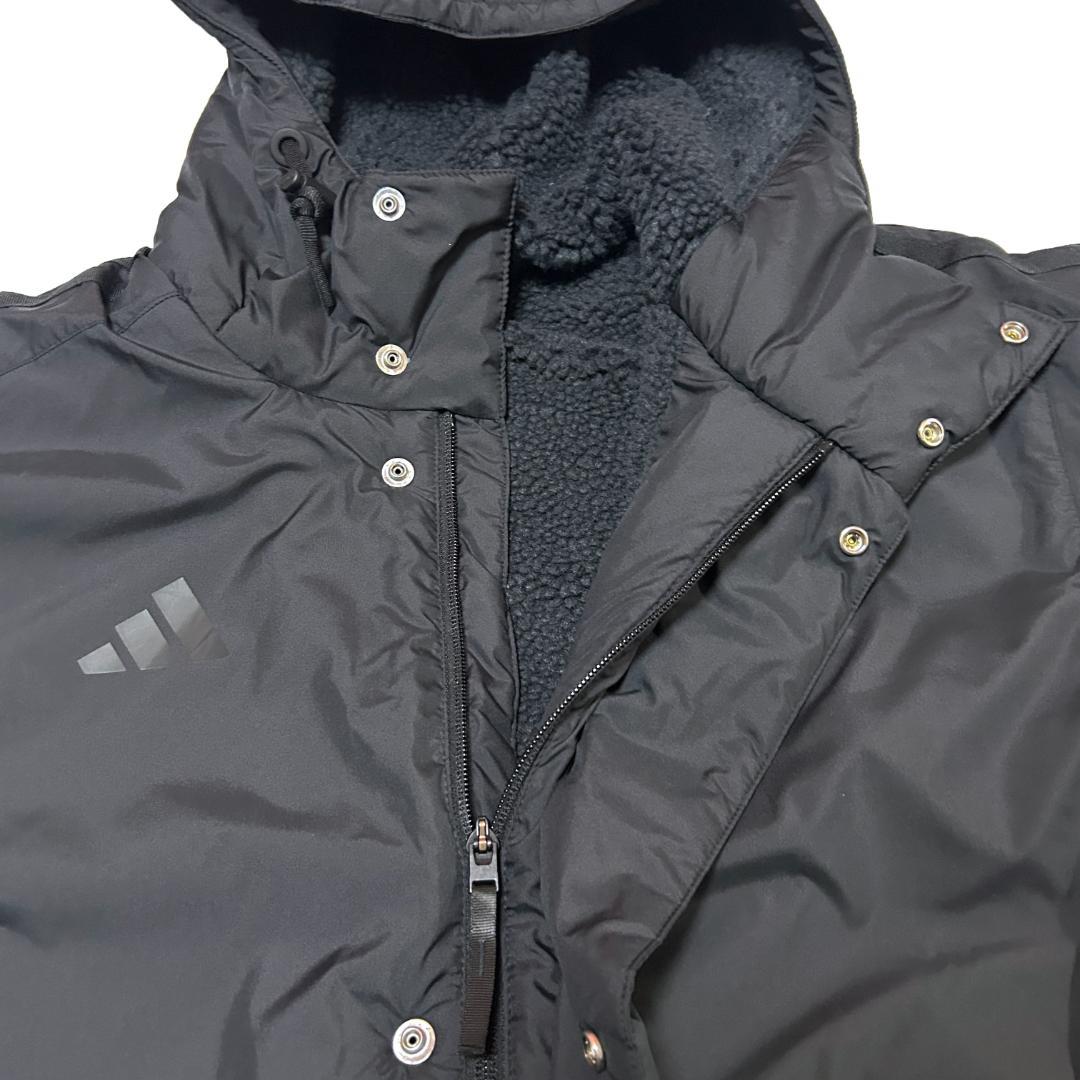 新品　ADIDAS　Mサイズ　ロング ボアコート　ベンチコート　ブラック　タフタ