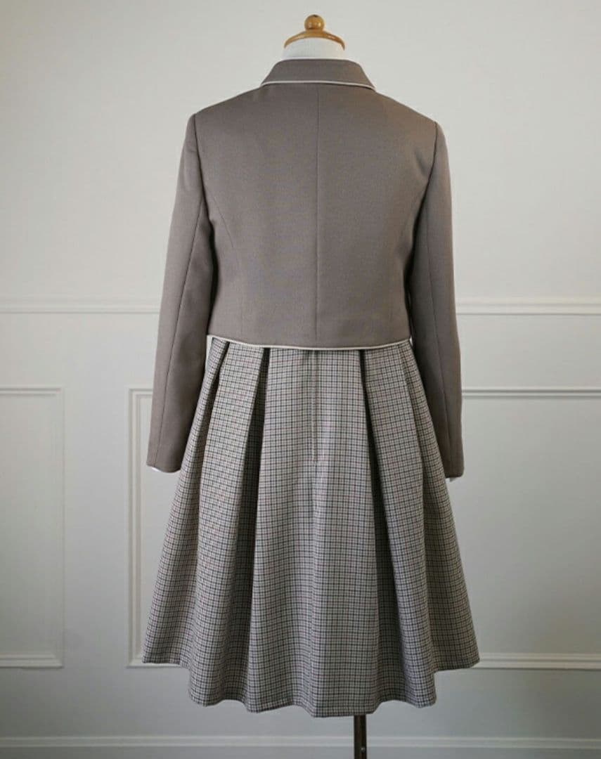 【美品】BEAMS　卒服　卒業式　165　フォーマルワンピース　ブラウンベージュ