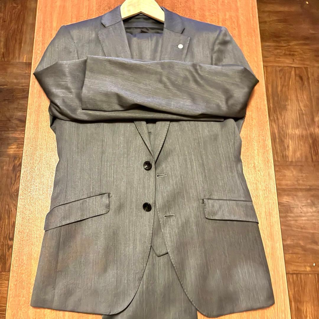 【ほぼ新品】P.S.F.A メンズスーツ ダークグレー(暗灰色) Y6 3ピース