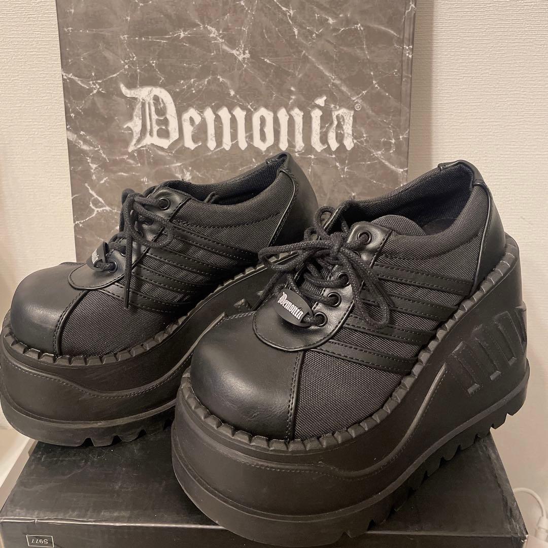 デモニア　Demonia ブラック 厚底スニーカー24cm