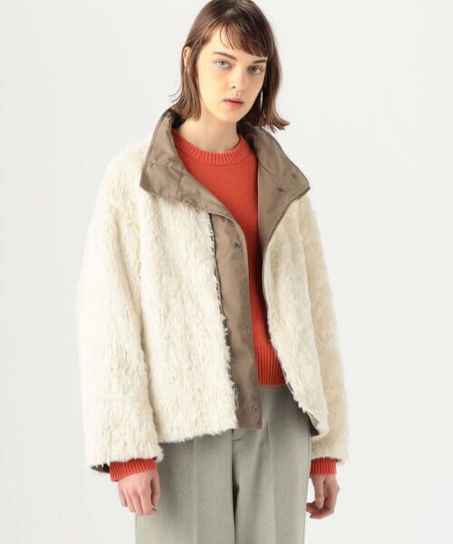 トゥモローランド　ポリエステルツイルリバーシブルショートモッズコート