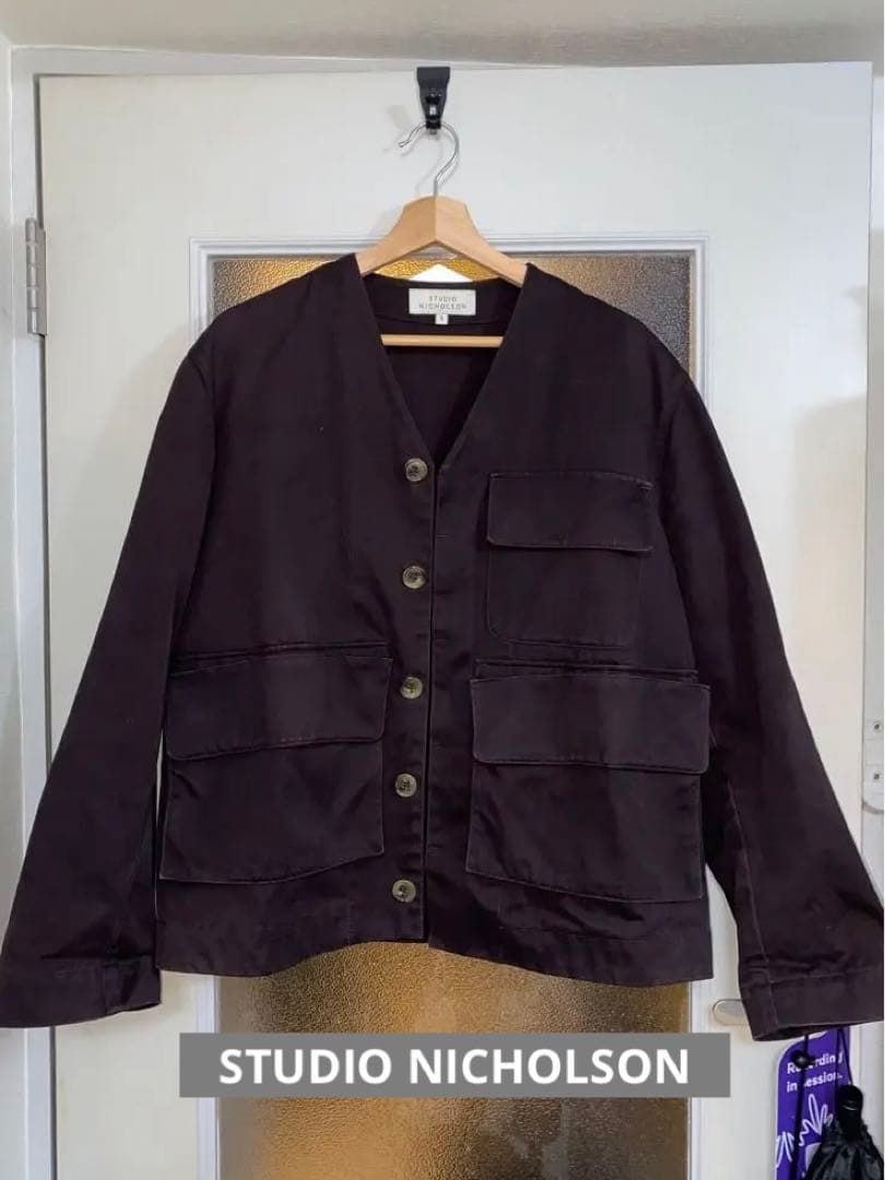 STUDIO NICHOLSON main jacket ノーカラージャケット