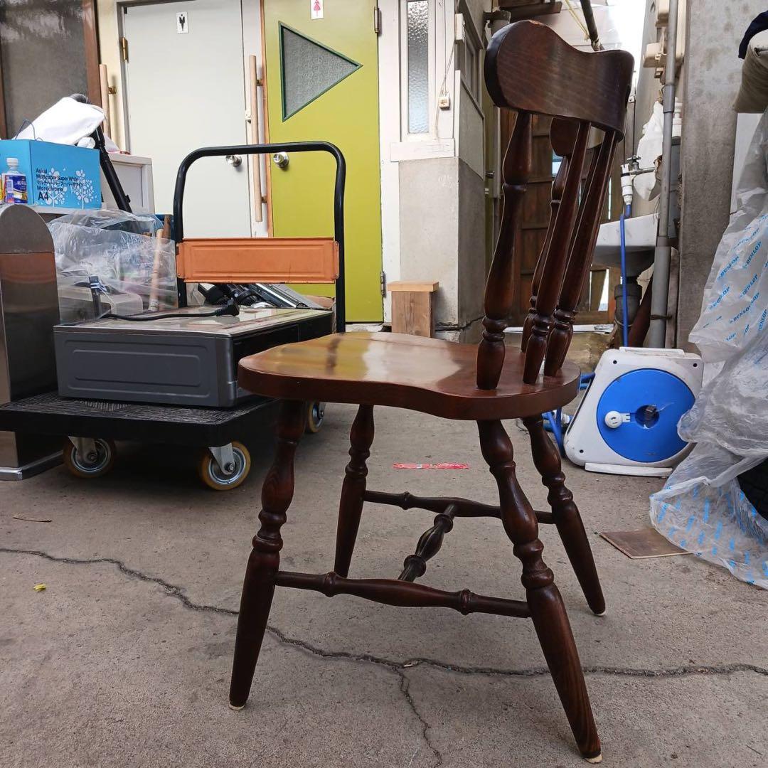 ⑤かしわ 木製チェア ダイニングチェア レトロ ヴィンテージ