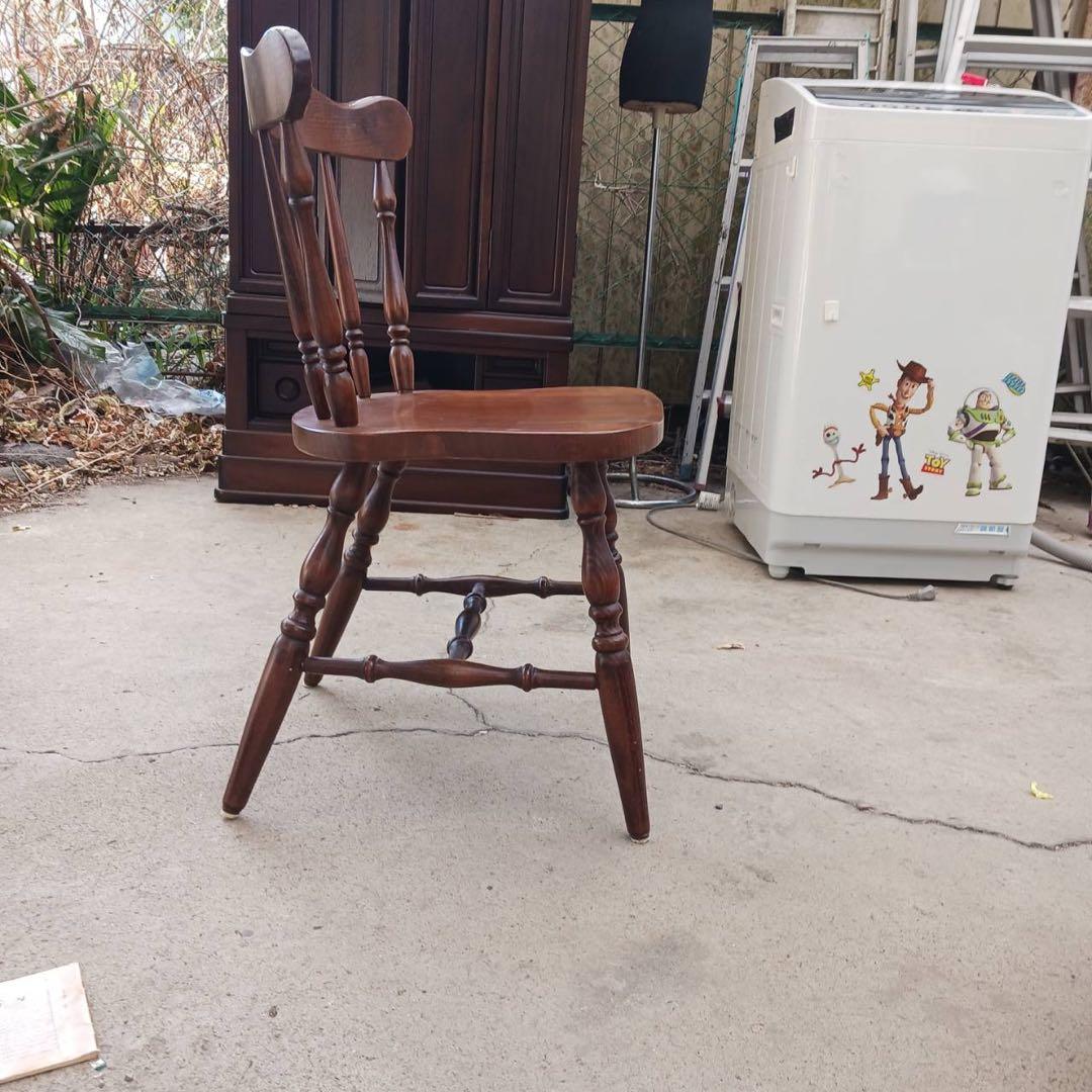 ⑤かしわ 木製チェア ダイニングチェア レトロ ヴィンテージ
